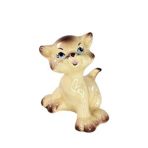 Freeman McFarlin Sitting Kitten Cat Miniature Figurine Yellow
